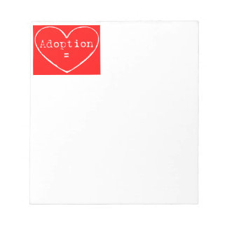 採用=赤のラブホワイト ノートパッド