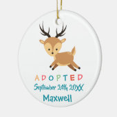 採用 – 鹿カスタマイズの養子縁組 セラミックオーナメント (左)