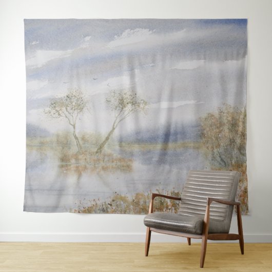 採石木島の水彩風景 タペストリー (インサイチュ(横))