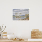 採石木島の水彩風景 ポスター (キッチン)