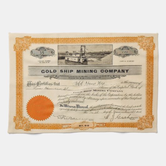 採鉱パーソナライズされた用キッチンタオル キッチンタオル (横)