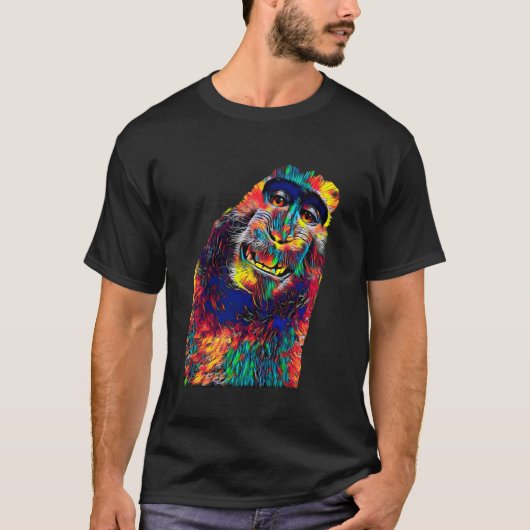 探しおもしろいているサル Tシャツ (正面)