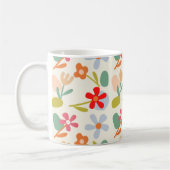 探しカッコいい抽象芸術フローラルパターンデザイン コーヒーマグカップ (左)