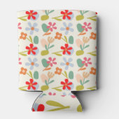 探しカッコいい抽象芸術フローラルパターンデザイン 缶クーラー (裏面)