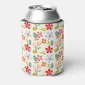 探しカッコいい抽象芸術フローラルパターンデザイン 缶クーラー (缶裏面)