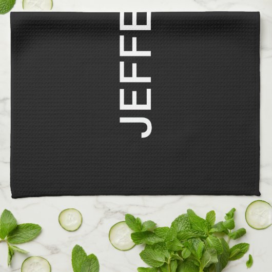 探しモダンるはっきりした白黒文字 キッチンタオル (折り畳み)