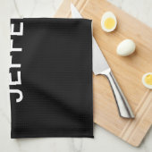 探しモダンるはっきりした白黒文字 キッチンタオル (四つ折り)