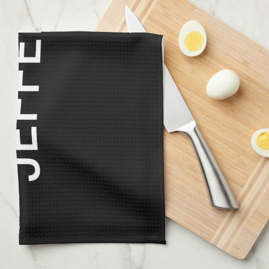 探しモダンるはっきりした白黒文字 キッチンタオル (四つ折り)