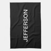 探しモダンるはっきりした白黒文字 キッチンタオル (縦)