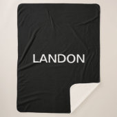 探しモダンるはっきりした白黒文字 シェルパブランケット (正面)