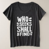 探し求める手書きの語句を見つける プラスサイズTシャツ (デザイン正面)