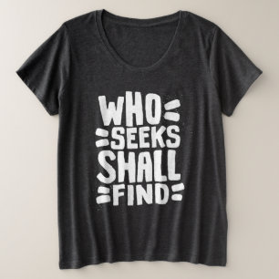 探し求める手書きの語句を見つける プラスサイズTシャツ