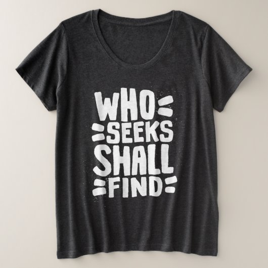 探し求める手書きの語句を見つける プラスサイズTシャツ (デザイン正面)