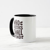 探し求める手書きの語句を見つける マグカップ (正面左)