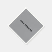 探スタイリッシュモダン名 | グレーとブラック スタンダードカクテルナプキン (角)