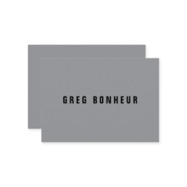 探スタイリッシュモダン名 | グレーとブラック ノートカード