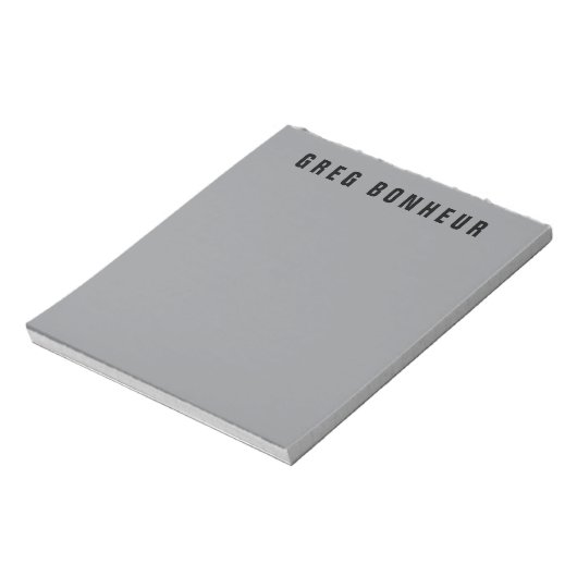 探スタイリッシュモダン名 | グレーとブラック ノートパッド (回転)