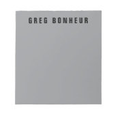 探スタイリッシュモダン名 | グレーとブラック ノートパッド (正面)