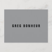 探スタイリッシュモダン名 | グレーとブラック ポストカード (正面)