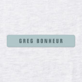 探スタイリッシュモダン名 | ブルーグレーアイロン ラベル (デザイン1)