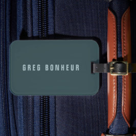 探スタイリッシュモダン名 | ブルーグレー ラゲッジタグ