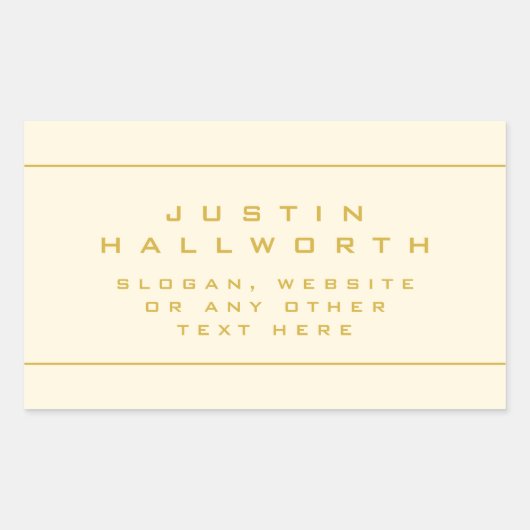 探ユニークし金ゴールド&アーモンド 長方形シール (正面)