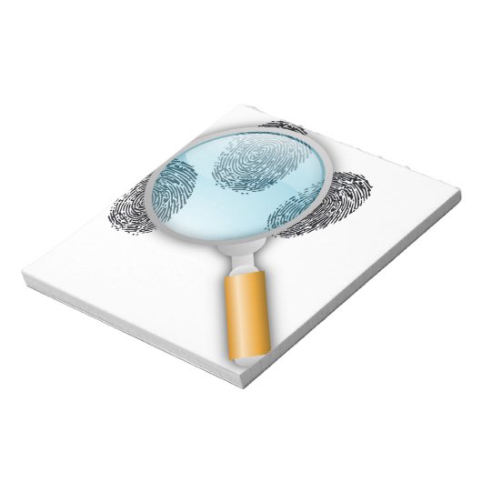探偵が指の指紋の謎を発見 ノートパッド (回転)