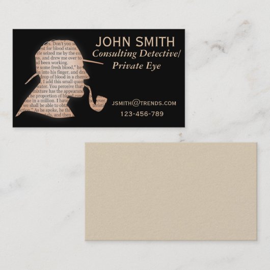 探偵の私立探偵のプロフェッショナル 名刺 (正面/裏面)