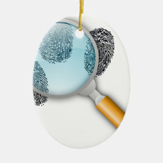 探偵の糸口の発見指はミステリーの指紋をとります セラミックオーナメント
