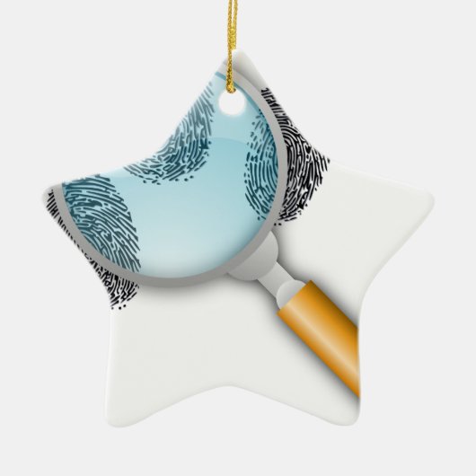 探偵の糸口の発見指はミステリーの指紋をとります セラミックオーナメント (正面)