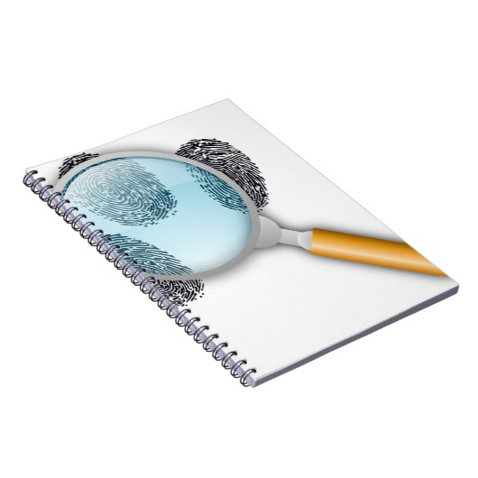 探偵の糸口の発見指はミステリーの指紋をとります ノートブック (右側)