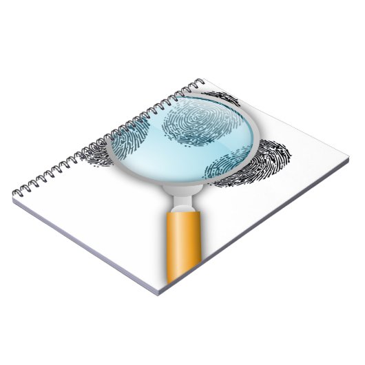探偵の糸口の発見指はミステリーの指紋をとります ノートブック (左側)