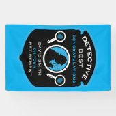 探偵をテーマにした仕事の退職祝いギフト 横断幕 (横)