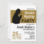 探偵シルエット・殺人ミステリー誕生日 招待状 (正面)