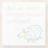 探偵デザインのための羊 ガラスコースター (裏面)