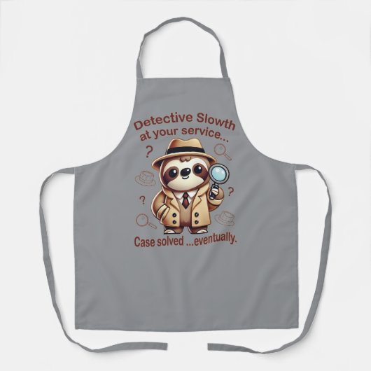 「探偵ナマケモノ」 Sloth Private Eye エプロン (正面)