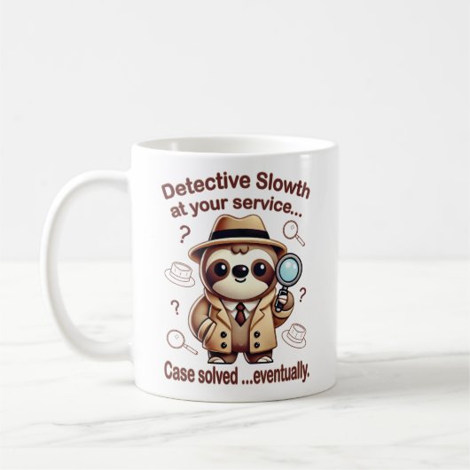 「探偵ナマケモノ」 Sloth Private Eye コーヒーマグカップ (左)