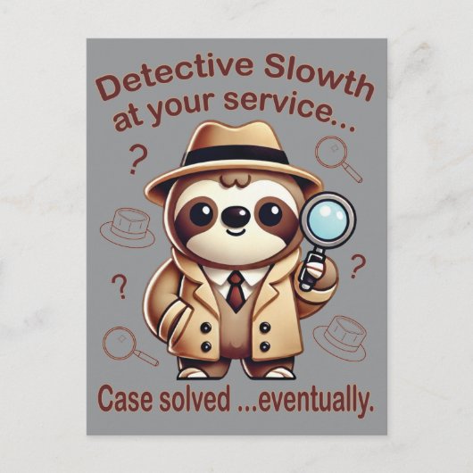 「探偵ナマケモノ」 Sloth Private Eye ポストカード (正面)