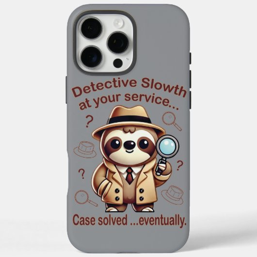 「探偵ナマケモノ」 Sloth Private Eye Case-Mate iPhoneケース (裏面)
