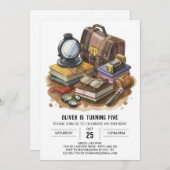 探偵可愛いミステリー誕生日 招待状 (正面/裏面)