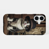 探偵猫 iPhone 16ケース (裏面横)