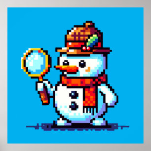 探偵雪だるまおもしろい- Pixel Art Winter Mystery ポスター