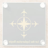 探査を始める，航空クールのカスタム ガラスコースター (裏面)