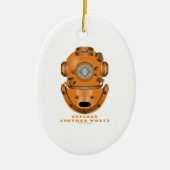 探検して下さい別の世界(深く潜水できるヘルメット)を セラミックオーナメント (正面)