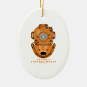 探検して下さい別の世界(深く潜水できるヘルメット)を セラミックオーナメント (裏面)