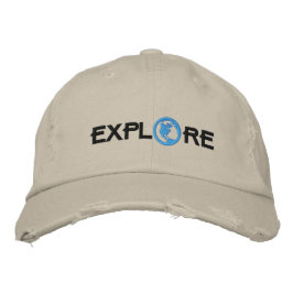 探検して下さい 刺繍入りキャップ