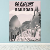 探検に行って鉄道を利用 キャンバスプリント (インサイチュ (ウッドフロア))