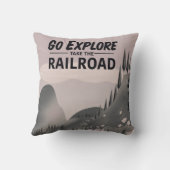 探検に行って鉄道を利用 クッション (裏面)