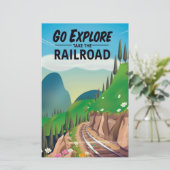 探検に行って鉄道を利用 便箋 (スタンド正面)