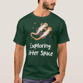 探検オッター宇宙オッター恋人宇宙テーマ海 Tシャツ